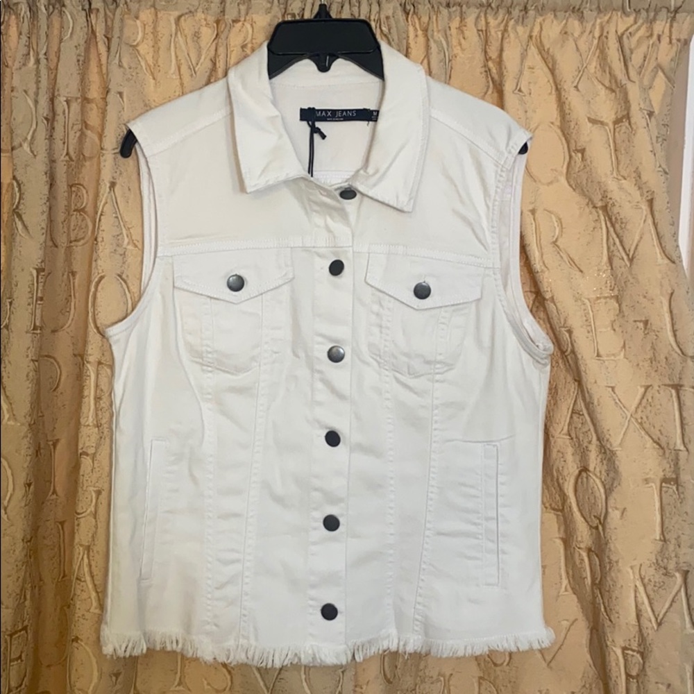 White Jean Vest